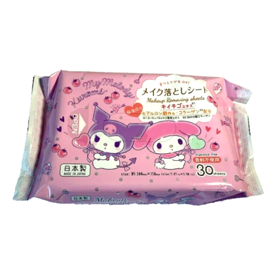 Kuromi & Mymelo Makeup Removing Sheets 30 Cleansing Made in Japan