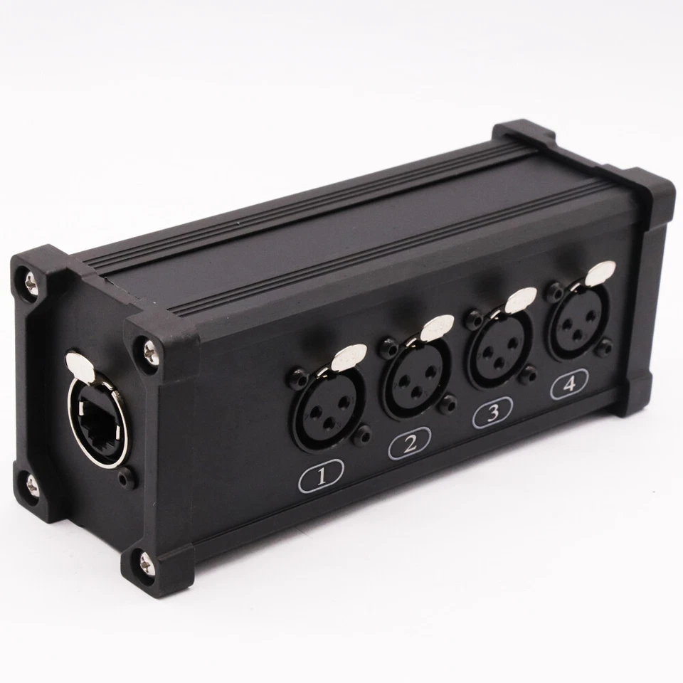 4 Channel 3-Pin XLR Male Female to Single Ethercon Audio Network Cable Extender - Image 4 of 4