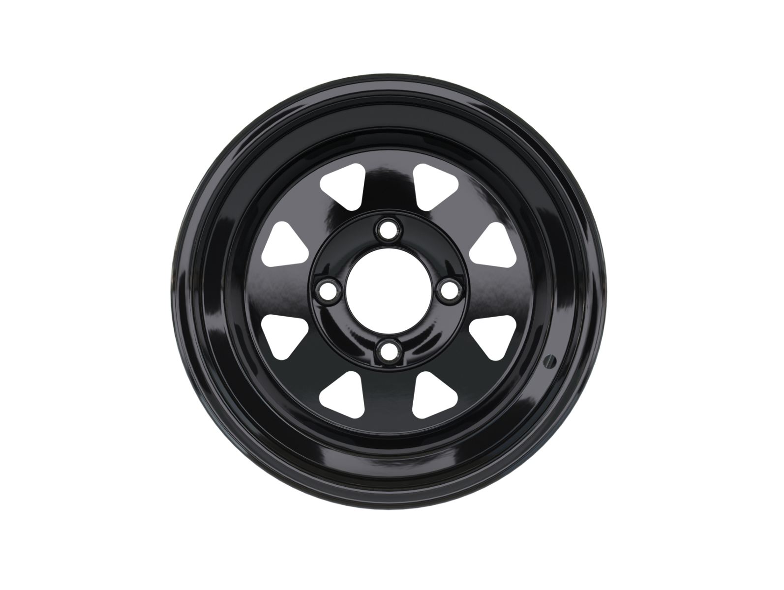 Set of 4 GTW 12" Gloss Black Spoked Golf Cart Wheels on 23x10.512 A/T