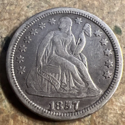 1857 10C Seated Liberty Dime Choice XF W-731