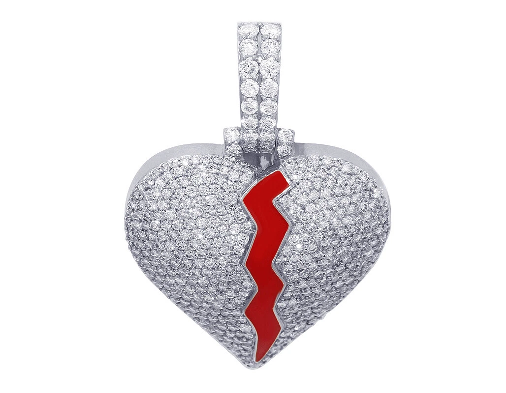 Broken heart diamond pendant deals