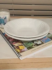 Philippe Richard Coupe Soup Bowls - Set Of 2 Embossed White