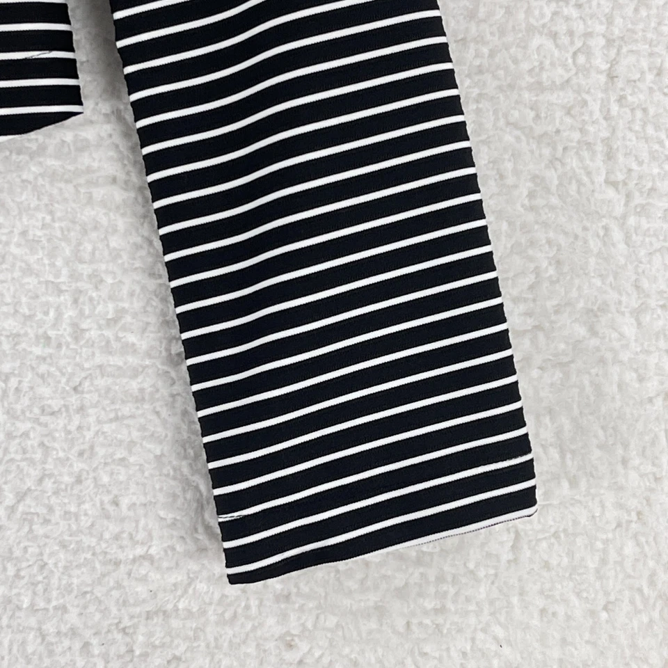 White House Black Market White Blazer Jacket Womens Size 10 Black White Stripe - Image 4 of 4