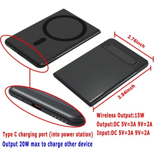 Fast Charging Ultra-Thin 5000mAh Wireless Power Bank Magnetic Case for iPhone 16 - Picture 4 of 27