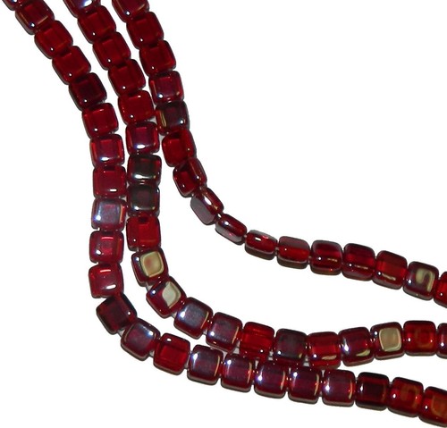 6mm Square Glass Czech Two Hole 25 Tile Beads CzechMate 123 Colors U-Pick - Picture 43 of 44