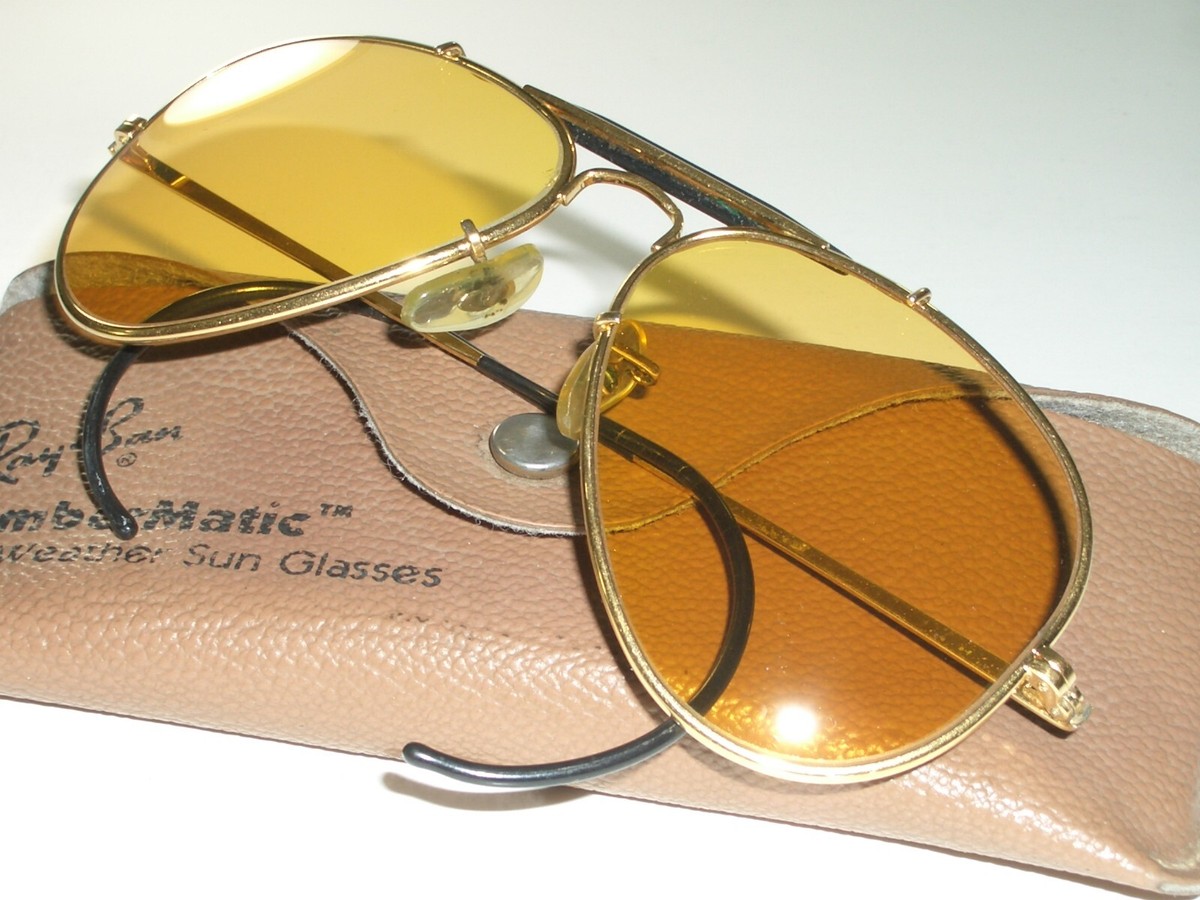 58/14MM VINTAGE B&L RAY-BAN GEP ALL-WEATHER AMBERMATIC 