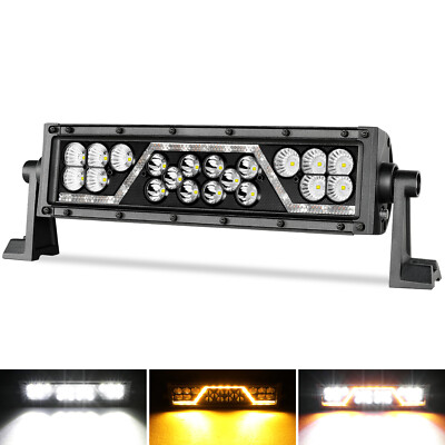 For Can Am Maverick X3 16-23 Shock Tower Mount UTV 12'' LED Light Bar w/Amber DRL
