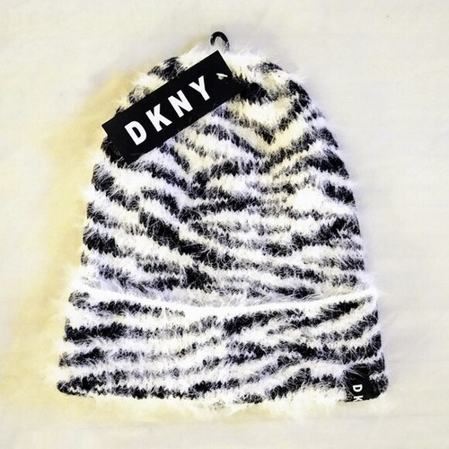 DKNY fuzzy animal zebra print women's 