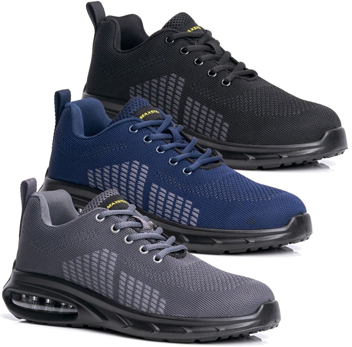 MENS LIGHTWEIGHT SAFETY TRAINERS WORK STEEL TOE CAP SHOE