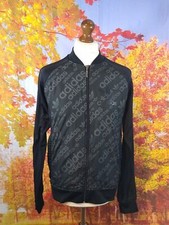 adidas black spell out logo Tracksuit Jacket. UK men's size Medium