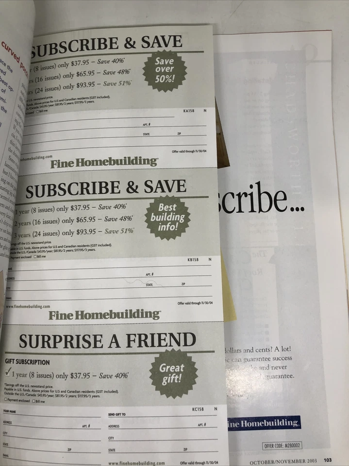 Fine Woodworking Magazine, November 2003 - Image 4 of 4