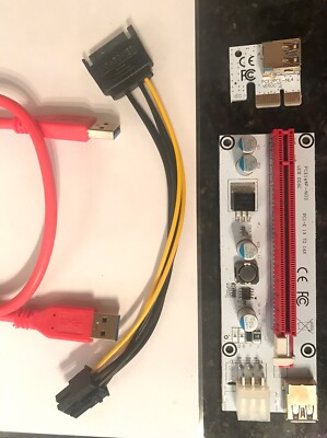 Powered Riser Adapter Card PCE164P NO3 Version 006C PCI-E 1x-16x Extension USB 3