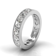 4.0ctw Princess Diamond Channel Set Eternity Band in Platinum (G-H/VS2-SI1)