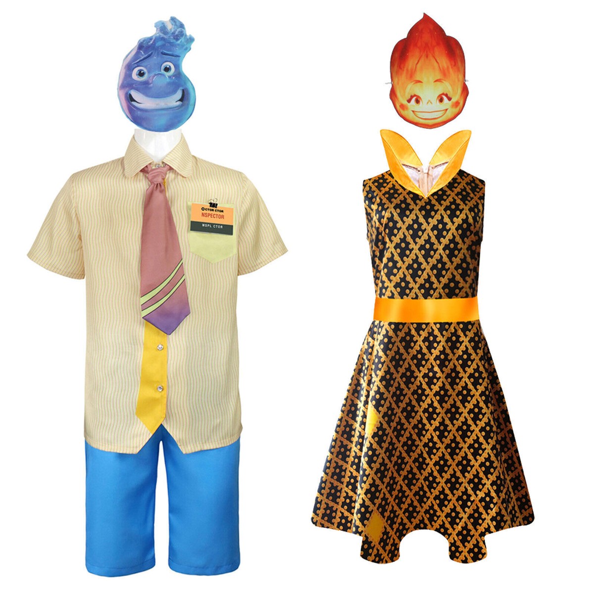 Niños Elemental Ember Vestido Wade Pantalones Cortos Camisa Juegos con disfraces Disfraz Máscara Conjunto