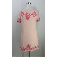 Lulu’s Emboidered Fairy Short Sleeve Bohemian Knee Lenght Dress Size M