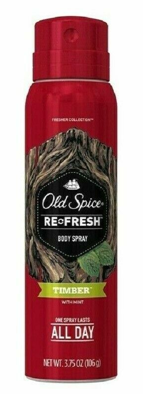 1 New Original Can Old Spice Refresh TIMBER All Day Body Spray Red Zone Re-Fresh