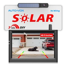 AUTO-VOX Solar1PRO Wireless Rear View Backup Camera +5" HD Monitor For Truck SUV