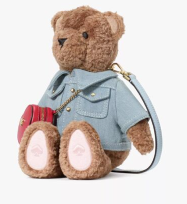 Kate Spade New York denim Bear 3D Teddy Bear Crossbody Bag