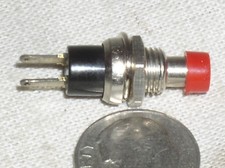ONE MINI RED 3 AMP 3A A N/O HOBBY MOMENTARY PUSHBUTTON PUSH BUTTON SWITCH USA