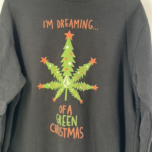 Volcom ugly Christmas sweater dreaming of a green Christmas funny sz M - Picture 6 of 9