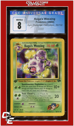 Koga's Weezing (1st Edition) graded CGC 8 for sale on eBay