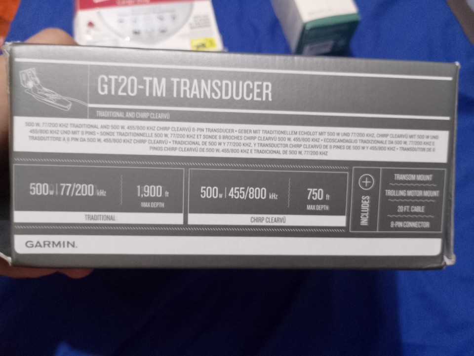 Garmin Transducer, Gt20Tm Downvu, 4Pin, Transom 0100196000 eBay