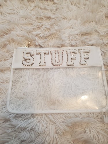 Stoney Clover Lane "STUFF" Sewn Blanc Flat Pouch