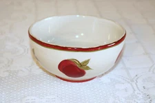 Northcrest Home RED APPLES Teacher Hand Painted China 6" Deep Cereal Bowls (2)