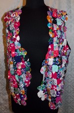 We Be Bop Womens Vtg Vest Quilted Quilting Vintage L / Xl Multi Color