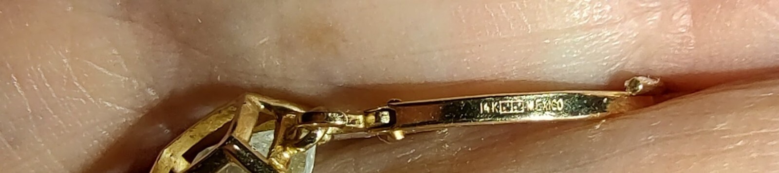 14K Solid Yellow Gold Level Back Earrings With li… - image 3