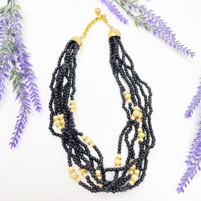Napier Vintage Seed Bead Multi Strand Gaudy Necklace