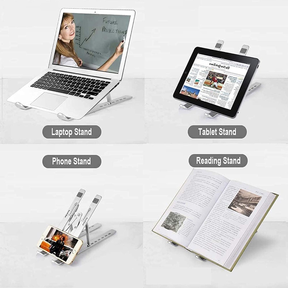 Foldable Adjustable Laptop Stand Sturdy Portable Height-Adjustable Notebook Riser