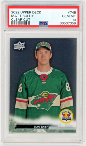 MATT BOLDY 2022-23 Upper Deck Extended Clear Cut Rc #745 PSA 10 Minnesota Wild