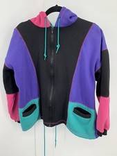 Vintage 80s Whitefish Bay Colorblock Full Zip Hoodie Sweatshirt Women  s XL