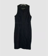 Ann Taylor Black Lace Overlay Sleeveless Dress 6