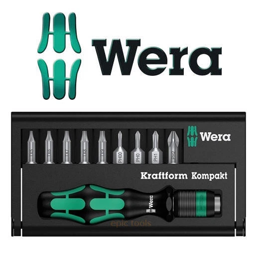 WERA Kraftform Kompakt 11 Micro Precision Screwdriver Bits & Handle TX/PH,135942