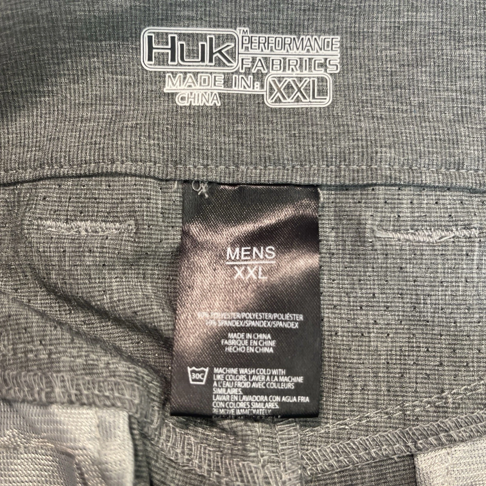 Huk Beacon Short Mens 2XL 40x8 Grey Performance Stretch Fishing Quick Dry
