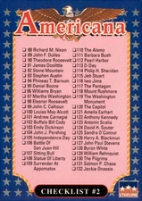 1991 Starline Americana #249 Checklist #2 CL