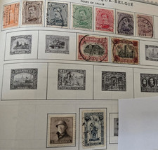 Stamp Belgium 1915-19 #108-114, 118, 123-124, 143