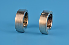 .925 Sterling Silver Huggie Hoop Earrings Brushed Finish