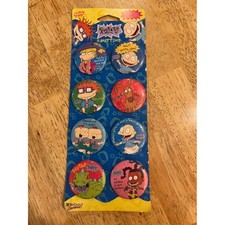 Vintage Rugrats Nickelodeon buttons 8 pin-backs Tommy Chuckie Reptar and more