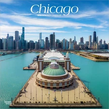 BrownTrout,  Chicago 2026 Wall Calendar, 12'' X 12'', 16-Month Calendar with Sta