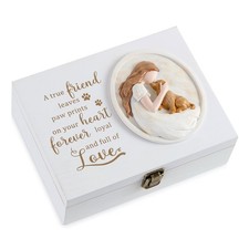 Pet Memorial Gifts for Dogs: Wooden Memory Box Urn for Dog Ashes - Sympathy R...