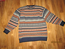 Fair Isle Jumper - James Pringle Pullover Sweater, Size Large 100% wool