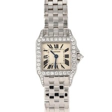 Authentic Cartier Santos de Cartier SM WG/D WF9003Y8 WG Quartz #230-000-153-9645
