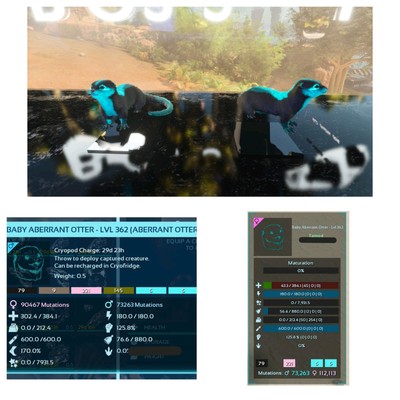 ARK ASCENDED PVE OFFICIAL PAIR BABY OTTER ABERRANT TOP STATUS  PS5/PC/XBOX
