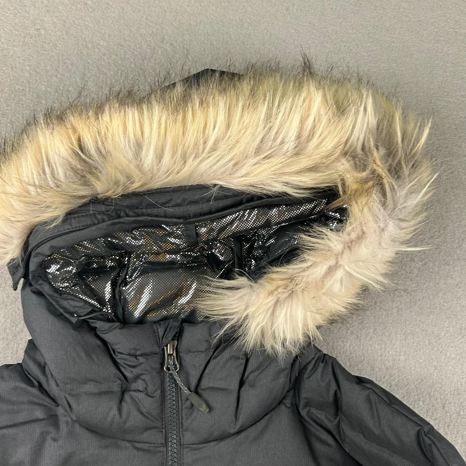 Chaqueta Columbia para mujer grande negra amarilla cremallera completa imitación piel capucha OmniHeat Foto 4 de 4