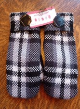 Sweater Mittens Handmade Acrylic, Lined With New Fleece. Ladies XL Beautiful 