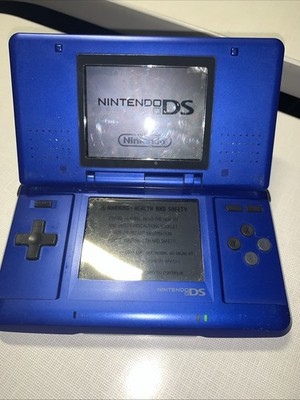 Original Nintendo DS Console Electric Blue Fat NTR-001 Tested Working W/ Charger