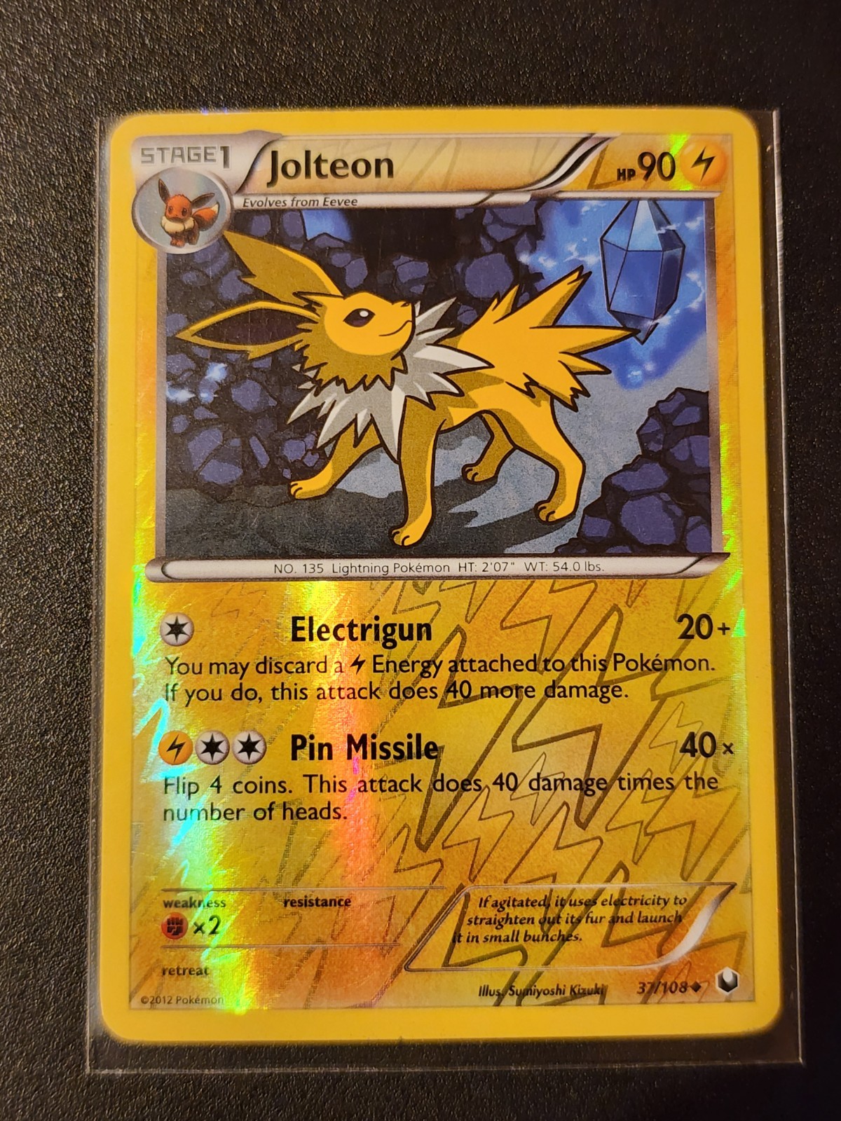 Jolteon 37/108 Dark Explorers Reverse Holo Pokemon Card LP Excellent